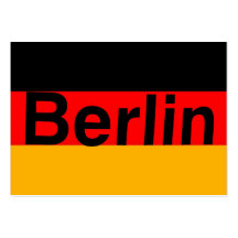 Berlin Logo in Black on German Flag Business Card Template