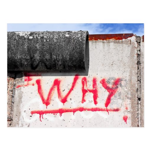Berlin Wall, Graffiti, Why ? Postcard