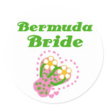 Bermuda  Bride Round Stickers