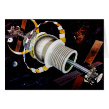 Bernal Sphere Exterior Space Travel Greeting Cards
