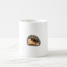 Bernard l'ermite sur le sable sortant de la coquil tasse à café