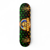 Bernard skull real fire and flames skateboard desi
