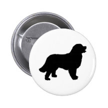 Bernese Mountain Dog (black silhouette) Buttons