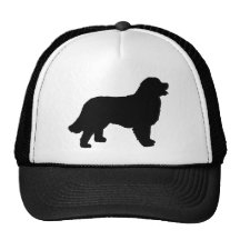 Bernese Mountain Dog (black silhouette) Hats