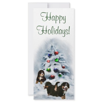 Bernese Mountain Dog Christmas Cards Personalized Rack Card by DogsByDezign