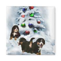 Bernese Mountain Dog Christmas Gifts Fridge Magnet