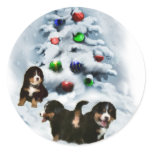 Bernese Mountain Dog Christmas Gifts Round Sticker