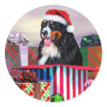 Bernese Mountain Dog Christmas Surprise Stickers