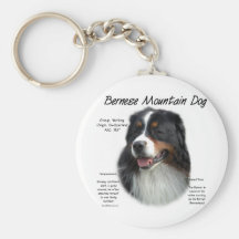 Bernese Mountain Dog History Design Key Chains