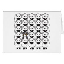 Bernese Mountain Dog in the Sheep Card
