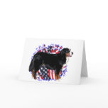 Bernese Mountain Dog Patriot Greeting Card