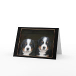 Bernese mountain dog puppies greeting card