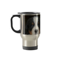 Bernese mountain dog puppies travel mug