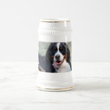 Bernese Mountain Dog with Big Tongue Beer Stein Mugs