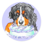 Bernese Mt Dog Cake Face Birthday stickers