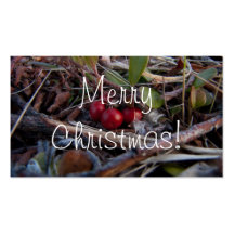 Berries and Twigs; Merry Christmas Business Card