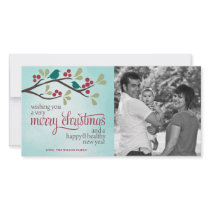Berry Branch Christmas Photo Greeting Personalized Photo Card