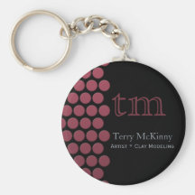 Berry Dots on Black Keychain