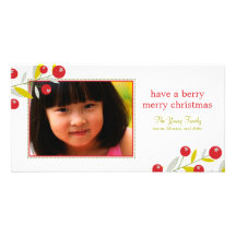 Berry Merry Christmas Holiday Photo Card