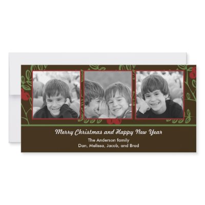 Berry Merry Christmas Holiday Photo Card by berryberrysweet