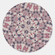 Berry Patchwork Round Sticker