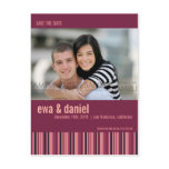 Berry Stripes :: Save the Date Photo Postcard