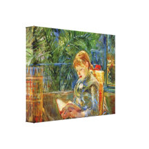 Berthe Morisot - Little girl, reading Stretched Canvas Print