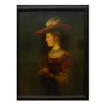 Beschreibung: Rembrandt, Saskia von Uylenburgh im Post Cards