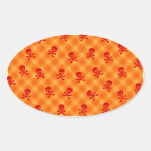 BeSkulled Plaid Oval Sticker