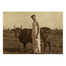 Bessie the Cow and her Farmer. Business Card