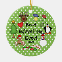 Best Babysitter Ever Christmas Ornament