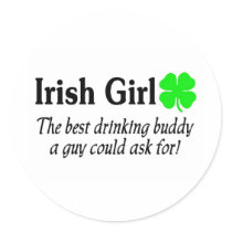 Best Buddy Irish Girl Round Stickers