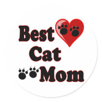 Best Cat Mom Merchandise for Mother's Round Stickers