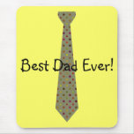 Best Dad Ever Dark Polka Dot Fake Tie Mousepads