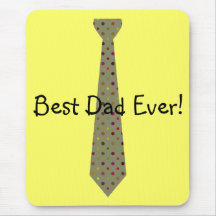 Best Dad Ever Dark Polka Dot Fake Tie Mousepads