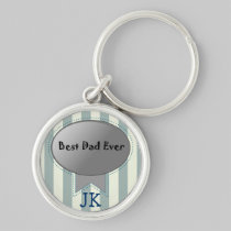 Best Dad Ever text & Monogram keychain keychains