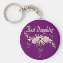 Best Daughter Swirling Hearts Key Chain