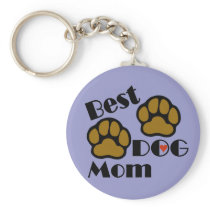 Best Dog Mom Key Chain with Dog Paws Merchandise