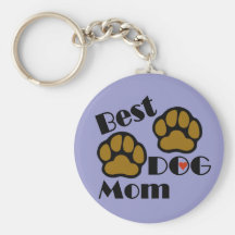Best Dog Mom Key Chain with Dog Paws Merchandise