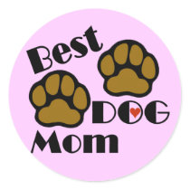 Best Dog Mom with Dog Paws Merchandise Sticker
