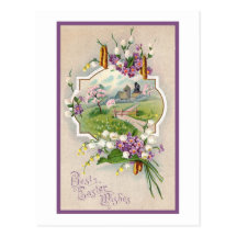 Best Easter Wishes Victorian Vintage Post Card
