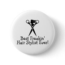Best Freakin Hair Stylist Ever Black Pins