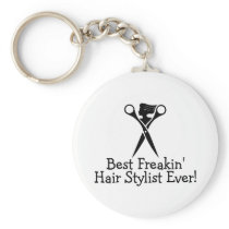 Best Freakin Hair Stylist Ever Black Key Chain