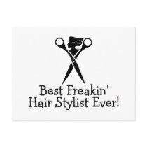 Best Freakin Hair Stylist Ever Black Postcards
