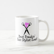 Best Freakin Hair Stylist Ever Pink Black Mugs