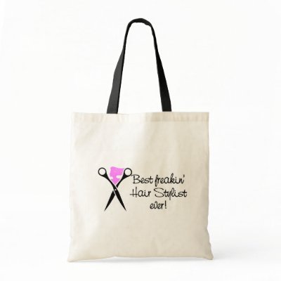 Best Freakin Hair Sytlist Ever Canvas Bags by CelebrationZazzle