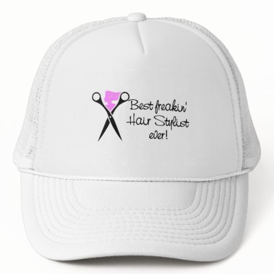 Best Freakin Hair Sytlist Ever Mesh Hats by CelebrationZazzle