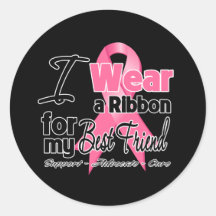 Best Friend - Breast Cancer Ribbon Stickers