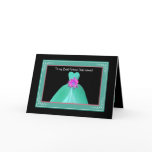 BEST FRIEND Maid of Honor Invite TURQUOISE Gown Greeting Card