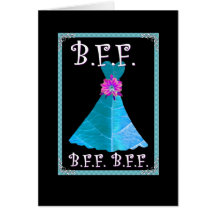 BEST FRIEND - Maid of Honour with Rich Blue Gown Cards